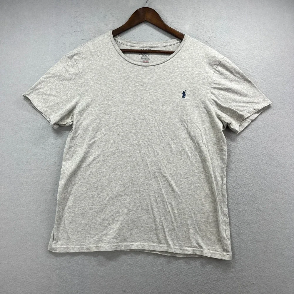 Polo Ralph Lauren T Shirt Mens XL Gray Custom Fit Preppy Minimalist Pony Tee